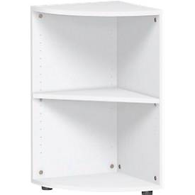 PALENQUE hoek boekenkast, 2 OH, B 400 x D 400 x H 752 mm, wit