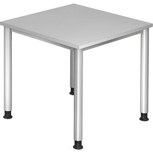 hammerbacher Schreibtisch H 80 x 80 - Lichtgrau/Silbergrau
