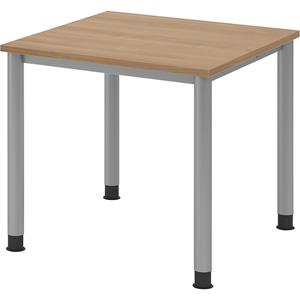 hammerbacher Schreibtisch H 80 x 80 - Nussbaum/Silbergrau