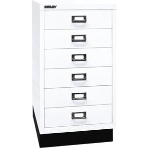 BISLEY MultiDrawer™ 39 serie, met sokkel, A3, 6 laden, verkeerswit, zwart