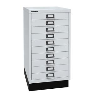 BISLEY MultiDrawer™ 29 serie, met sokkel, A3, 10 laden, lichtgrijs