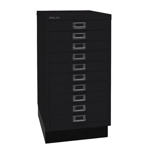 BISLEY MultiDrawer™ 29 serie, met sokkel, A3, 10 laden, zwart