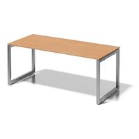 BISLEY Bureautafel CITO, O-onderstel, h x b x d = 740 x 1800 x 800 mm, onderstel zilverkleurig, blad beukenhout