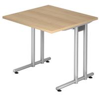 hammerbacher Schreibtisch N 80 x 80 - Eiche/Silbergrau