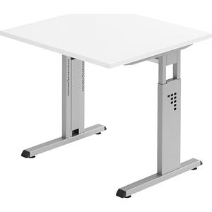 Bureautafel ULM, C-poot, rechthoek, B 800 x D 800 x H 650-850 mm, wit