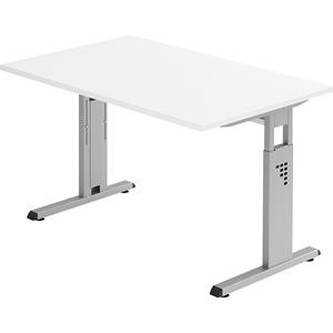 Bureautafel ULM, C-poot, rechthoek, B 1200 x D 800 x H 650-850 mm, wit