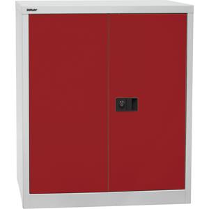 bisley Universal Fluegeltuerenschrank 2 OH - Lichtgrau-Kardinalrot