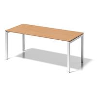 BISLEY Bureautafel CITO, U-onderstel, h x b x d = 650 - 850 x 1800 x 800 mm, onderstel wit, blad beukenhout