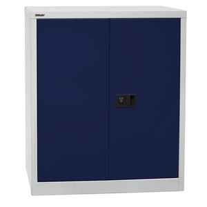 BISLEY UNIVERSAL vleugeldeurkast, h x b x d = 1000 x 914 x 400 mm, 1 legbord, 2 ordnerhoogtes, lichtgrijs/oxfordblauw