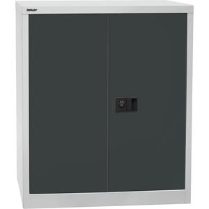 BISLEY UNIVERSAL vleugeldeurkast, h x b x d = 1000 x 914 x 400 mm, 1 legbord, 2 ordnerhoogtes, lichtgrijs/antraciet