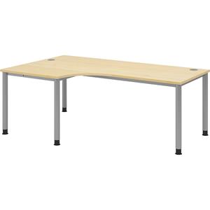 Bureau 90° hoek met 4 ronde poten - 200 x 120 cm - Hammerbacher
