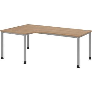 Bureau 90° hoek met 4 ronde poten - 200 x 120 cm - Hammerbacher