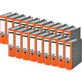 LEITZ ordner 1080, A4, rugbreedte 80 mm, oranje, 20 stuks