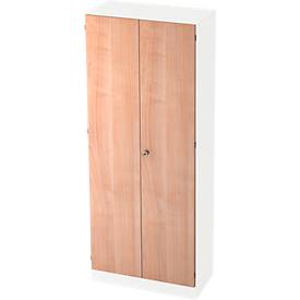 Hjh OFFICE PRO Signa K 6100 SG, Melamine spaanplaat DIN 68765, Emissieklasse E1, Wit / Walnoot