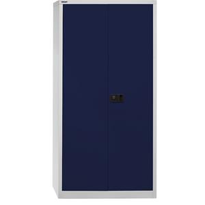 BISLEY UNIVERSAL vleugeldeurkast, h x b x d = 1806 x 914 x 400 mm, 3 legborden, 4 ordnerhoogtes, lichtgrijs/oxfordblauw