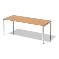 BISLEY Bureautafel CITO, U-onderstel, h x b x d = 650 - 850 x 2000 x 800 mm, onderstel wit, blad beukenhout