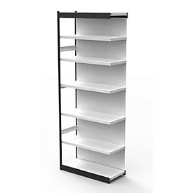 Stalen rek PROGRESS 2000, stellingsectie, achterwand, H 2600 x B 1000 x D 500 mm, zilveren frame