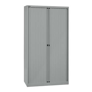 BISLEY Euro-roldeurkast, breedte 1000 mm, 4 legborden, zilverkleurig