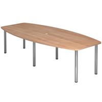 Vergadertafel ton 6 poten - 220x130 cm - Hammerbacher