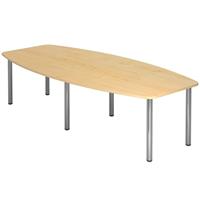 Vergadertafel ton 6 poten - 220x130 cm - Hammerbacher