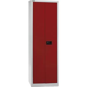 bisley Universal Fluegeltuerenschrank 5 OH - Lichtgrau-Kardinalrot