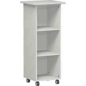 Verrijdbaar ladeblok PALENQUE, 3 ordnerhoogten, B 450 x D 500 x H 1104 mm lichtgrijs
