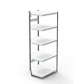 kerkmann Eckanbaufeld Progress 2000 - H 190 x T 40 cm - ohne Rueckwand - Silber