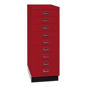 BISLEY MultiDrawer™ 39 serie, met sokkel, A3, 9 laden, kardinaalrood, zwart