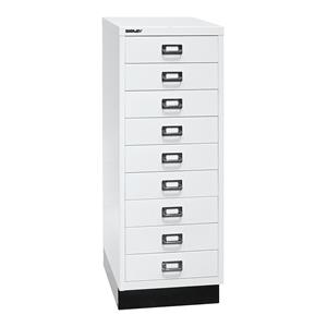 BISLEY MultiDrawer™ 39 serie, met sokkel, A3, 9 laden, verkeerswit, zwart