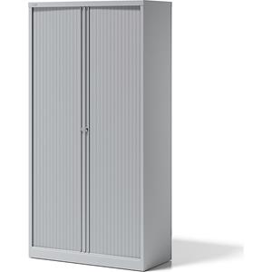 BISLEY Roldeurkast ESSENTIALS, h x b x d = 1970 x 1000 x 470 mm, 4 legborden, lichtgrijs