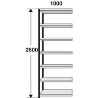 Insteekstelling Stora 100, stellingsectie, 6 legborden, b 1000 mm