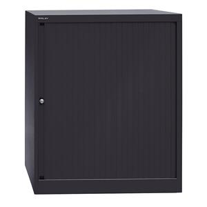 BISLEY Euro-roldeurkast, breedte 800 mm, 2 legborden, zwart