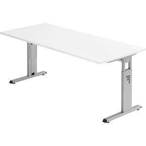 Bureautafel ULM, C-poot, rechthoek, B 1800 x D 800 x H 650-850 mm, wit