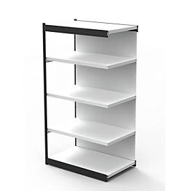 Stalen rek PROGRESS 2000, stellingsectie, achterwand, H 1900 x B 1000 x D 400 mm, zilveren frame