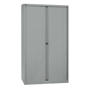 BISLEY Euro-roldeurkast, breedte 1200 mm, 4 legborden, zilverkleurig