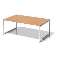 BISLEY Bureautafel CITO, O-onderstel, h x b x d = 740 x 2000 x 1200 mm, onderstel wit, blad beukenhout