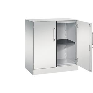C+P Vleugeldeurkast ASISTO, hoogte 897 mm, breedte 800 mm, 1 legbord, lichtgrijs/lichtgrijs