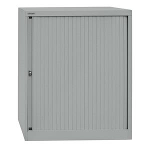 BISLEY Euro-roldeurkast, breedte 800 mm, 2 legborden, zilverkleurig