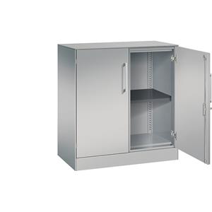 C+P Vleugeldeurkast ASISTO, hoogte 897 mm, breedte 800 mm, 1 legbord, blank aluminiumkleurig/blank aluminiumkleurig