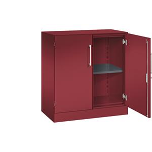 C+P Vleugeldeurkast ASISTO, hoogte 897 mm, breedte 800 mm, 1 legbord, robijnrood/robijnrood