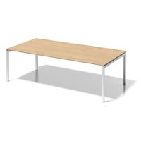 BISLEY Bureautafel CITO, U-onderstel, h x b x d = 740 x 2400 x 1200 mm, onderstel wit, blad ahornhout