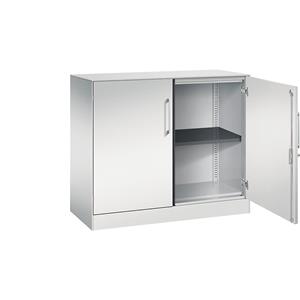 C+P Vleugeldeurkast ASISTO, hoogte 897 mm, breedte 1000 mm, 1 legbord, lichtgrijs/lichtgrijs