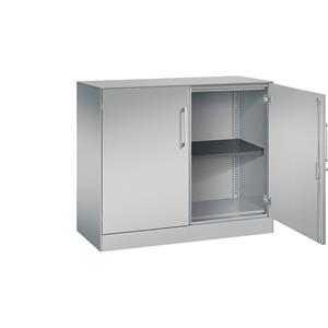 C+P Vleugeldeurkast ASISTO, hoogte 897 mm, breedte 1000 mm, 1 legbord, blank aluminiumkleurig/blank aluminiumkleurig