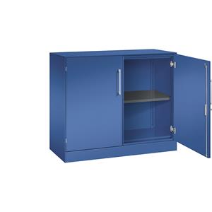 C+P Vleugeldeurkast ASISTO, hoogte 897 mm, breedte 1000 mm, 1 legbord, gentiaanblauw/gentiaanblauw