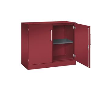 C+P Vleugeldeurkast ASISTO, hoogte 897 mm, breedte 1000 mm, 1 legbord, robijnrood/robijnrood