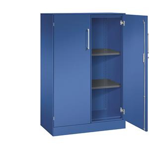 C+P Vleugeldeurkast ASISTO, hoogte 1292 mm, breedte 800 mm, 2 legborden, gentiaanblauw/gentiaanblauw
