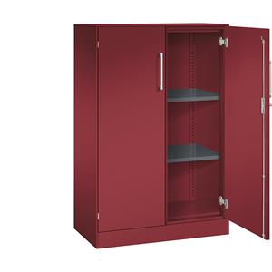 C+P Vleugeldeurkast ASISTO, hoogte 1292 mm, breedte 800 mm, 2 legborden, robijnrood/robijnrood