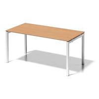 BISLEY Bureautafel CITO, U-onderstel, h x b x d = 740 x 1600 x 800 mm, onderstel wit, blad beukenhout