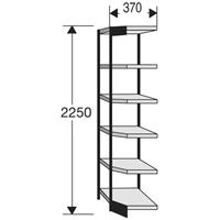 Kerkmann PROGRESS 2000 stalen hoekstelling, zonder achterwand, B 400 x D 400 x H 2250 mm, zwarte frame