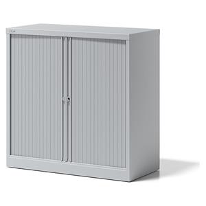 BISLEY Roldeurkast ESSENTIALS, h x b x d = 1000 x 1000 x 470 mm, 1 legbord, lichtgrijs